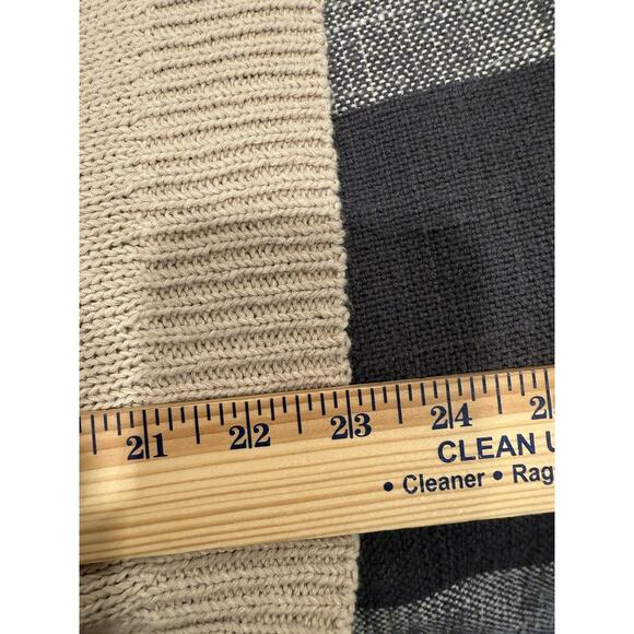 Banana Republic Pullover Sweater Striped Cotton Blend Casual Ivory & Tan Large - Picture 7 of 8